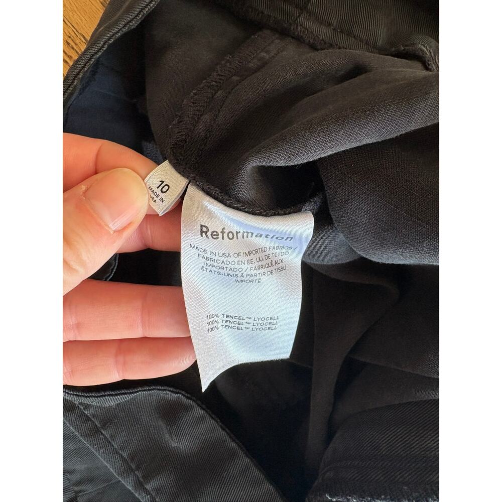 Reformation Women's Mason High Waist Wide Leg Black Pants Size 10 Sustainable - Picture 8 of 8